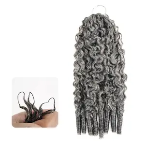 QVR Burmese Curly Crochet Hair Twist Natural Black Machine Made Feather Crochet Human Hair Extension 14-24 Inches 100% Human Hair