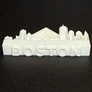 Boston Skyline 3D Printed Miniature 100mm City Collectible Desk Decor for Home Office Decorations