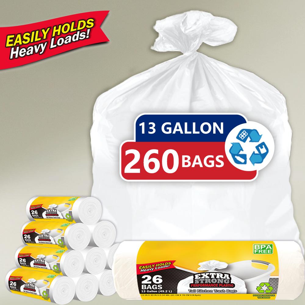 208 Bags 13 Gallon Expandable Heavy-Duty Plastic Multipurpose Disposable Garbage Bags-Super Strong, Leak-Resistant, And Odor-Proof For Bedroom, Kitchen, Living Room, Outdoor,And Toilet Use -Convenient And Sanitary Waste Solution