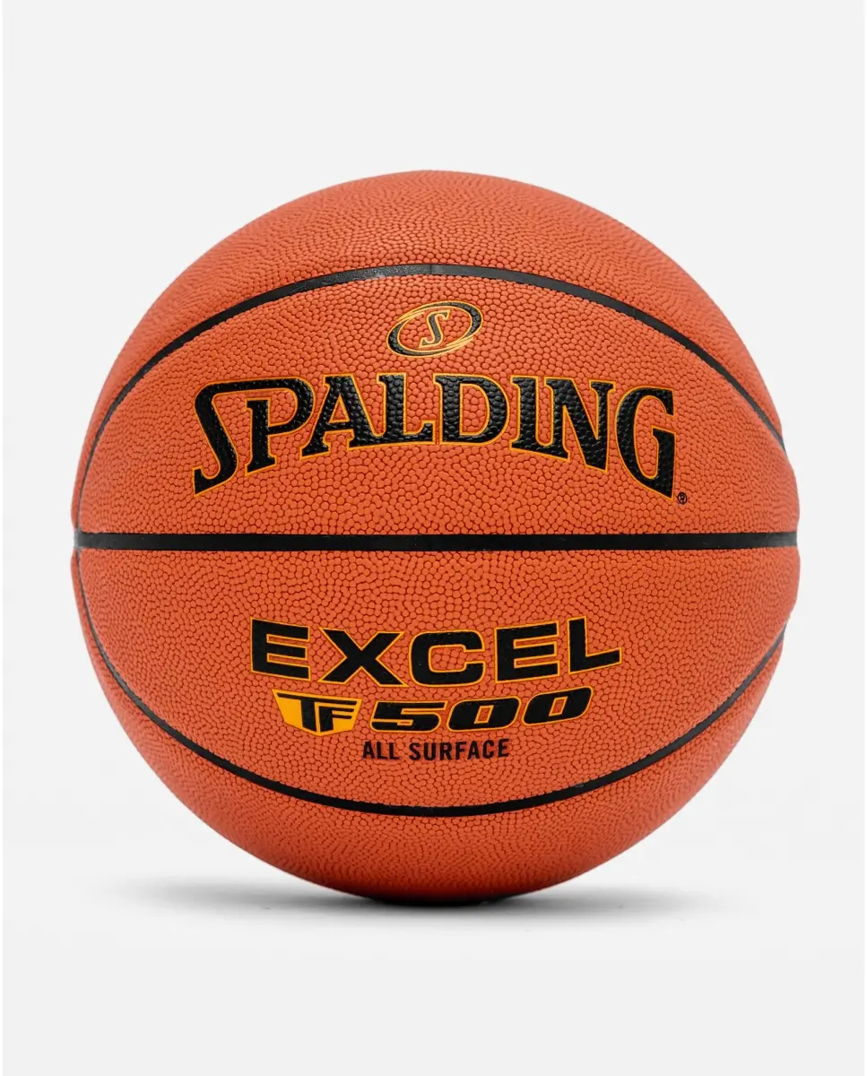 Spalding Excel TF-500 Indoor-Outdoor Basketball, Performance Composite with Tacky Grip for Shooting, Deep Channel Design, 28.5 Inch Ball Size, Ball Size Basketballs, Round Ball Basketballs