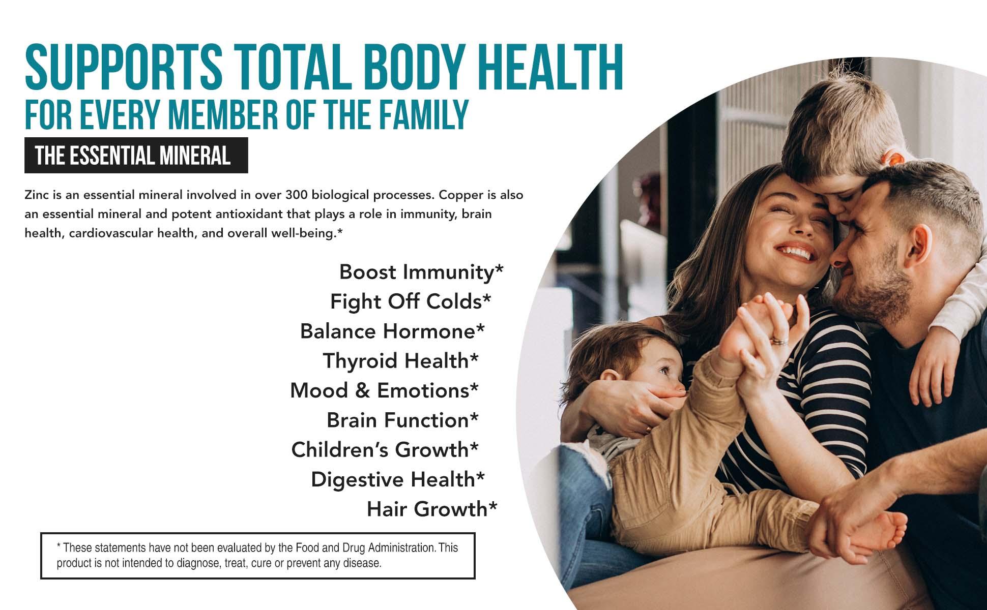 Ionic Zinc Plus Copper Liquid Concentrate | 240 Servings – Vegan, Supports Immunity, Brain & Thyroid – 2 oz. Supplement Essential