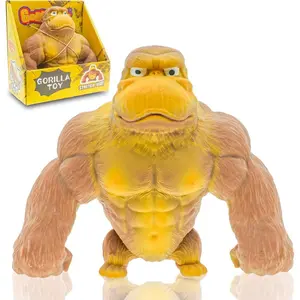 Stretchy Monkey Fidget Toy - Funny Brown Gorilla Stress Relief Toy, Squeeze and Decompress, Easter Gift for Kids and Adults