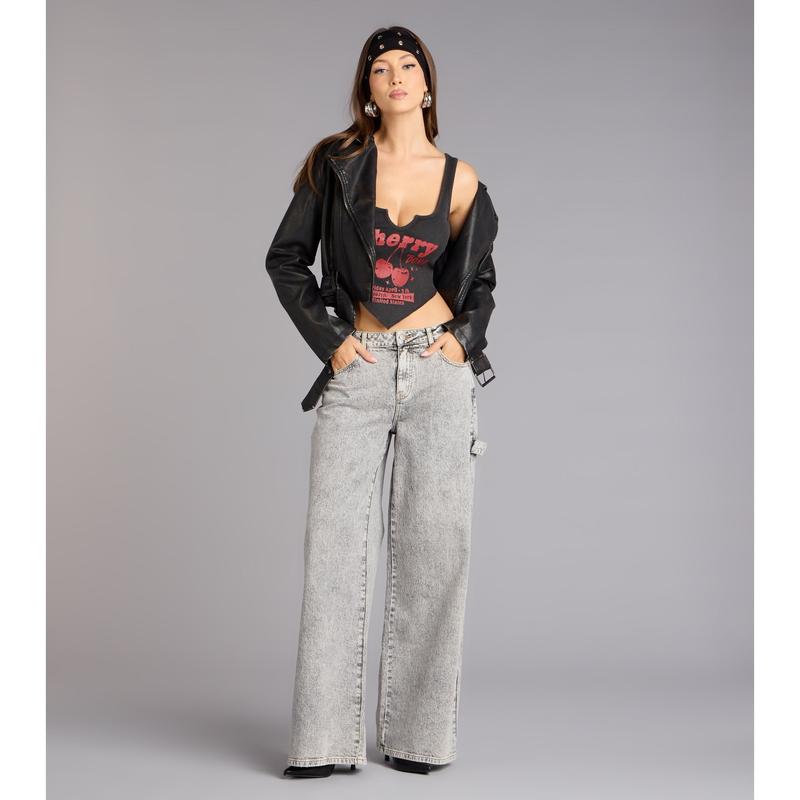 Sweet And Spicy Cherry Graphic Crop Top