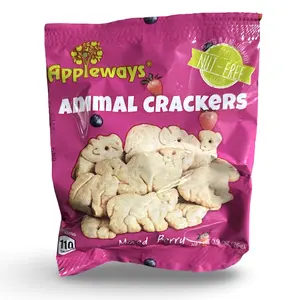 Appleways Mixed Berry Animal Crackers, Smart Snack and School Approved, 24 Bags