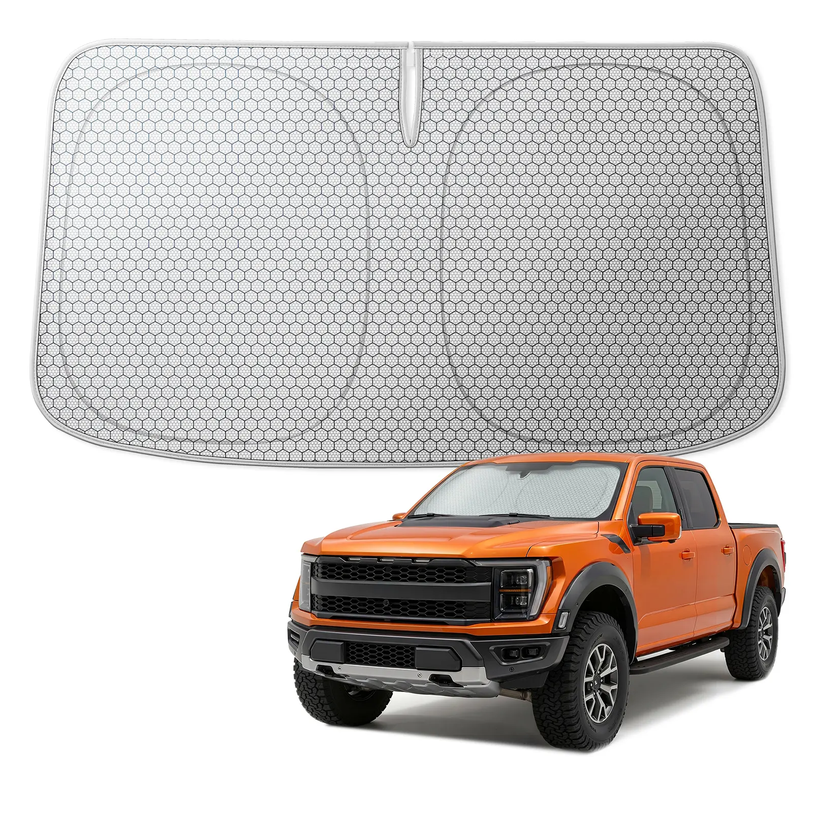 WOLFBOX Graphene Car Windshield Sun Shade with Ice Silk Technology Advanced Heat Dissipation Fabric, Blocks 99% UV & Infrared Rays, Foldable Front Window Sunshade,car accessories