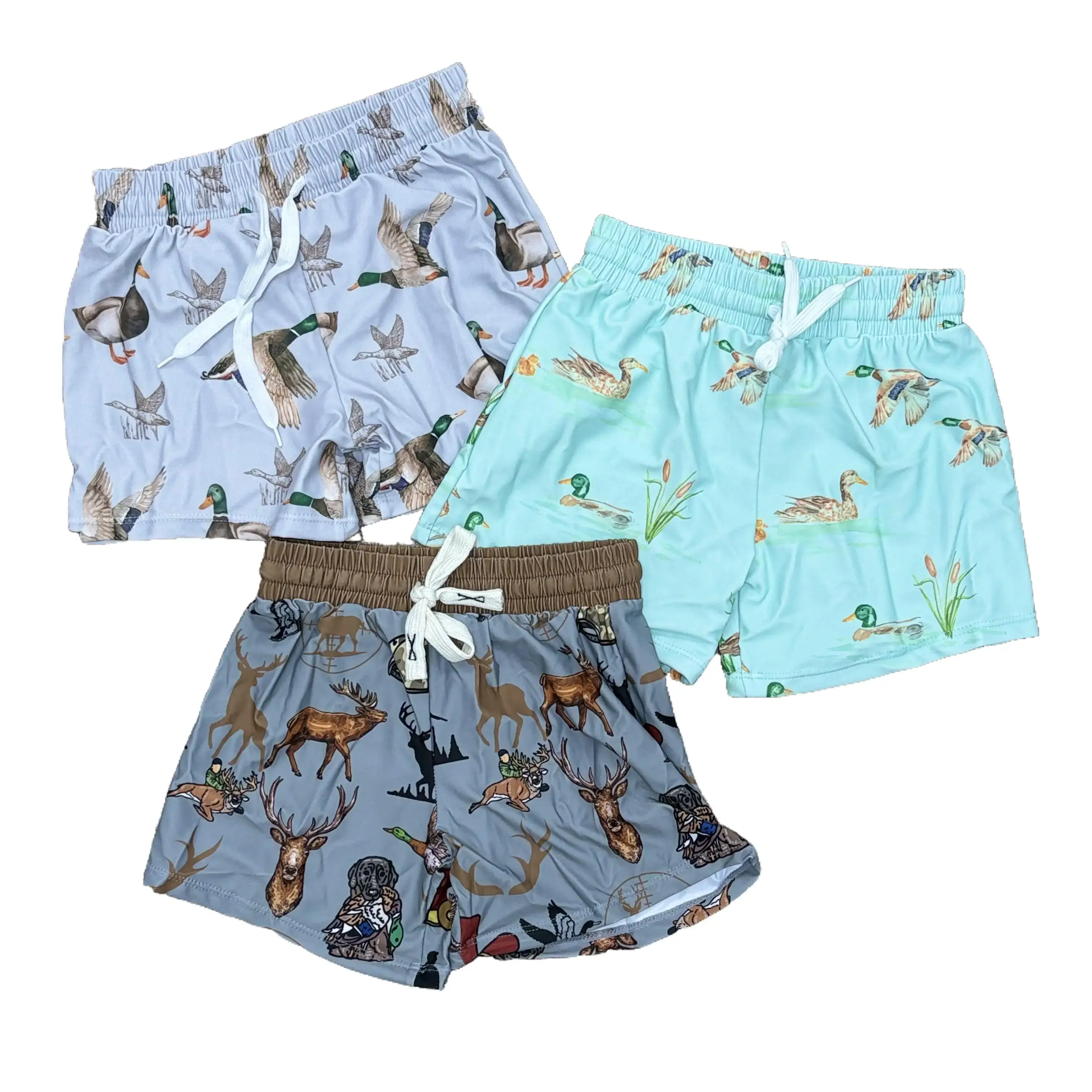 Boys' Swim Trunks with Southern Mallard Duck Print | Quick-Dry Breathable Spandex Swim Wear for Toddlers with Drawstring, Swim Bottoms