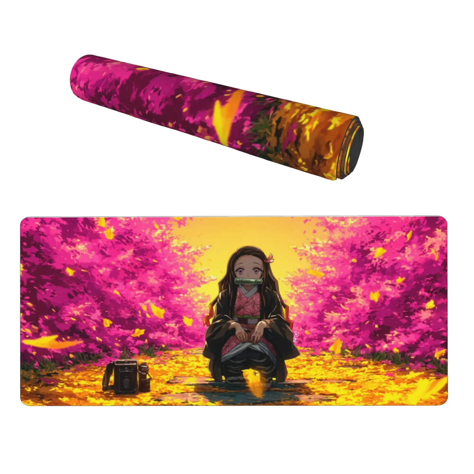 XXL Demon Slayer Mouse Pad Anime Large Gaming Mousepad with Stitched Edge Mouse Keyboard Mat 31.5"X15.75"