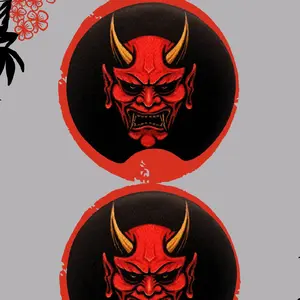 Japanese Oni Mask Car Coasters