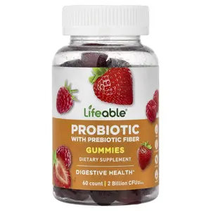 Lifeable Probiotic With Prebiotic Fiber Gummies, Berry, 60 Gummies