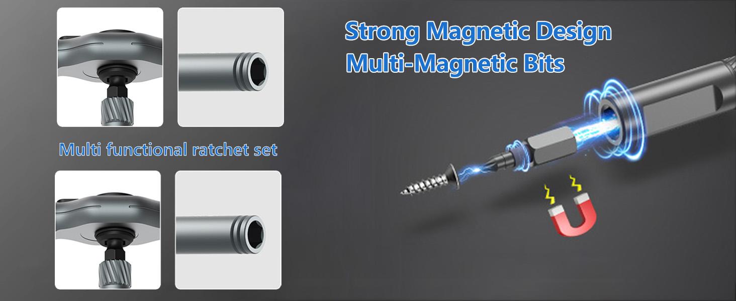 SEESE Ratchet Magetic Screwdriver Set: S2 Steel Precision Screwdriver Set - Removable Self Assembly Screwdriver Kit for Furniture Assembly and Repair - Gift for DIYer