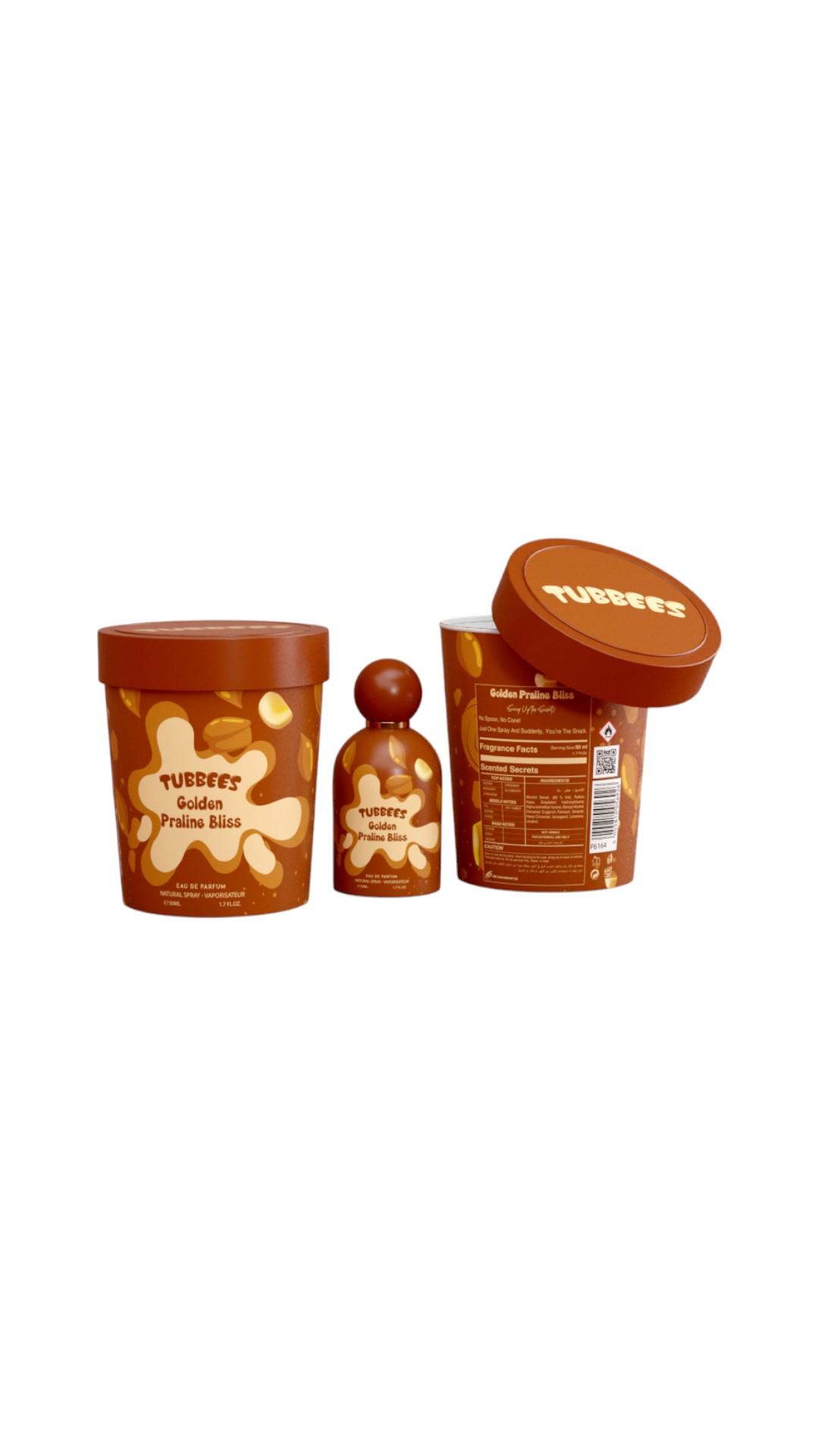 Grandeur | Tubbees | Golden Praline Bliss | Eau De Parfum | 1.7 fl oz | Unisex Fragrance | Sweet - Nutty & Praline Notes