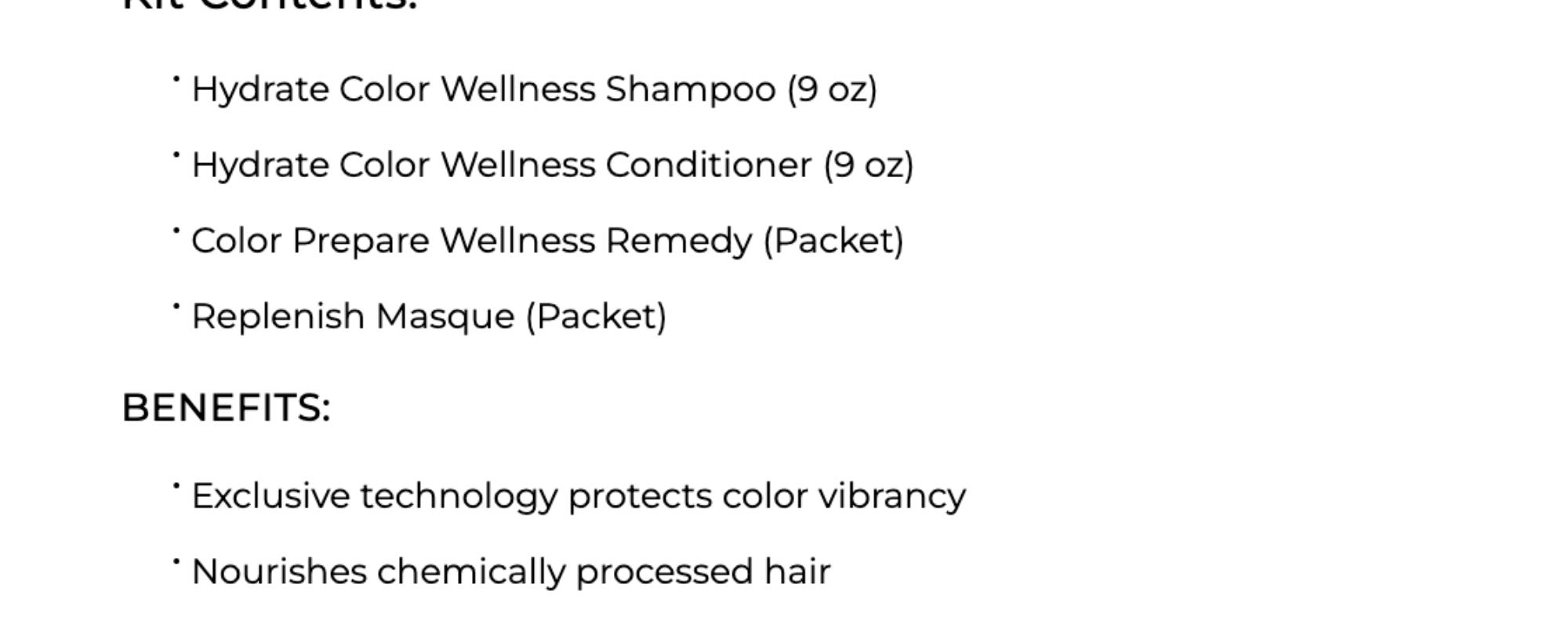 Hydrate Color Wellness® Collection