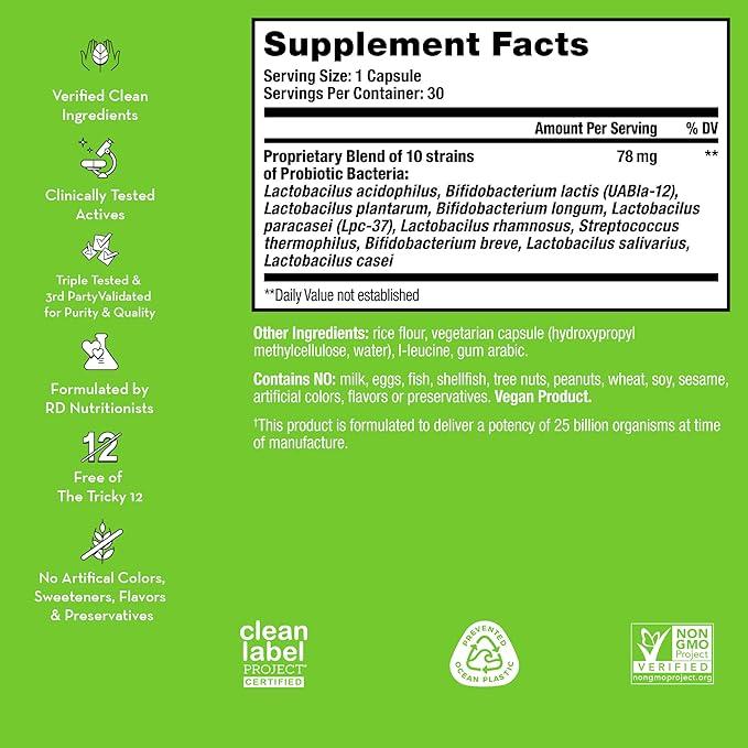 HUM Gut Instinct (30-Day Supply) - Daily Probiotics for Digestive Health for Women and Men - Lactobacillus + Bifidobacterium Strains for Bloating, Immune Support + Healthy Gut Diversity