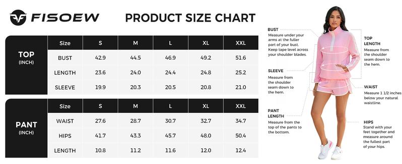 Fisoew Womens 2 Piece Outfits Sets Half Zip V Neck Long Sleeve Pullover Tops Shorts Casual Tennis Running Tracksuits #Springtok #TikTokShopHolidayHaul #TikTokShopJumpstartSale