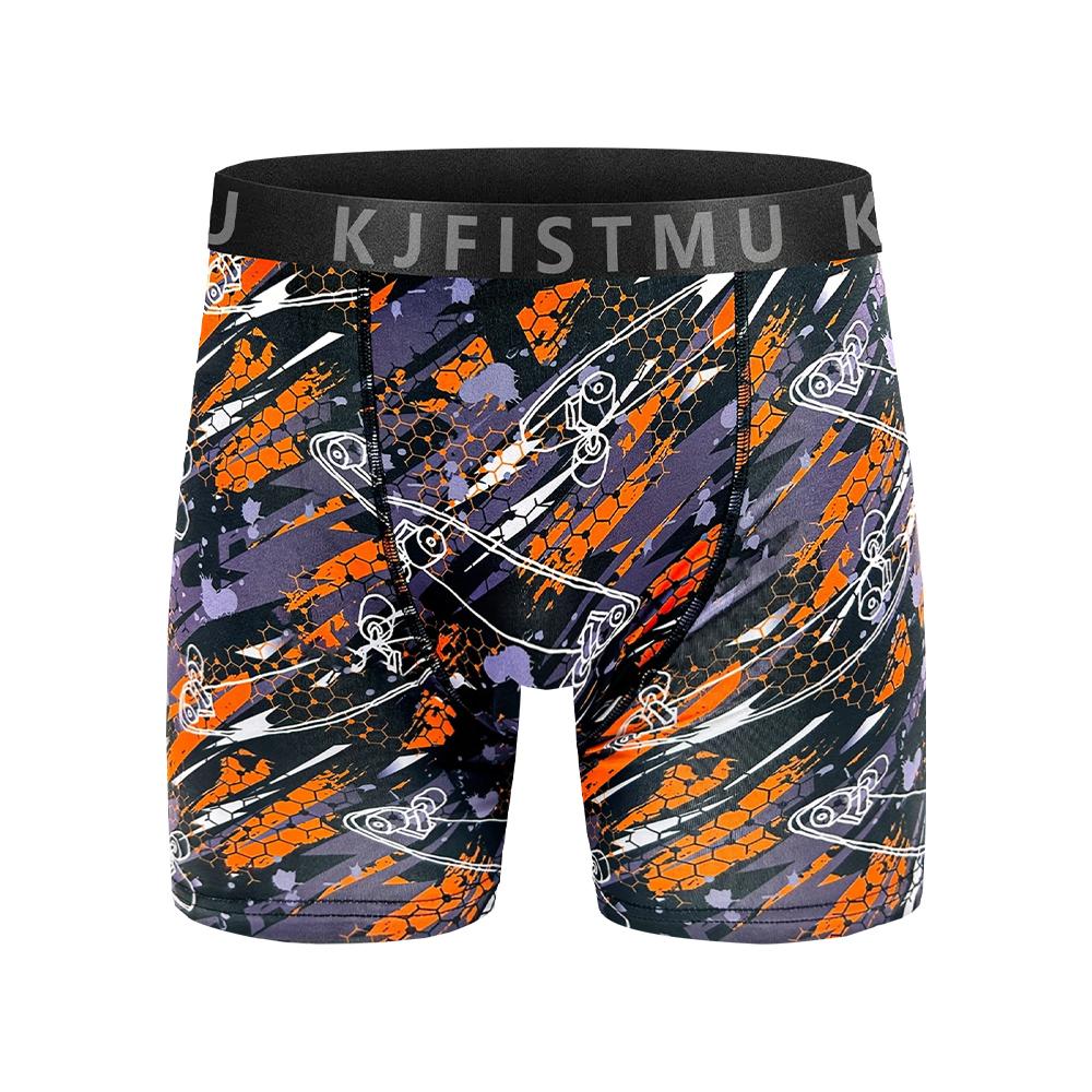 20-piece set of men's boxer briefs, trendy street style, moisture-wicking and breathable, multi-color combo pack, men's boxer briefs, anti-roll edges, multi-pack KJFISTMU Print Boxershorts