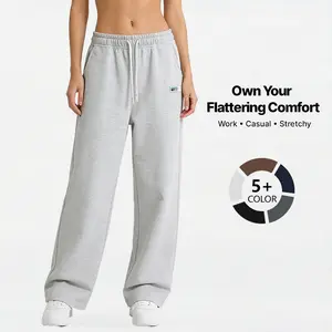 Women’s drawstring elastic-waist athletic casual pants, suitable for everyday sports, leisure, and outings; long pants with pockets, straight-leg design, stylish minimalist style, ideal for autumn and winter.