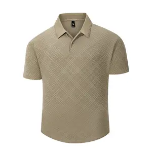 Men’s Summer Polo Shirt – Breathable Short-Sleeve Turn-Down Collar Top with Checkered Pattern, Casual Business-Ready Versatile Shirt