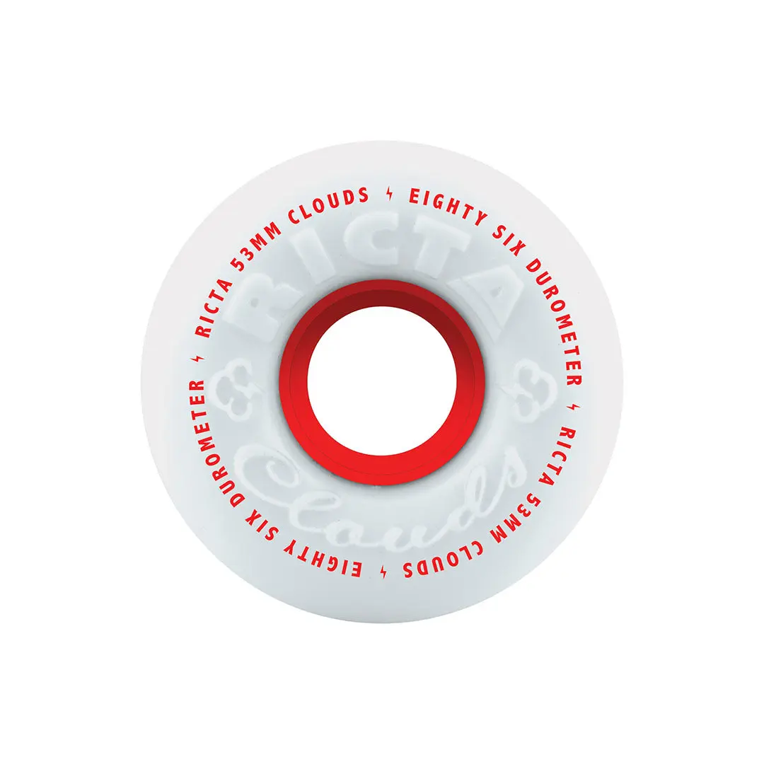 53mm Clouds Red 86a Ricta Skateboard Wheels