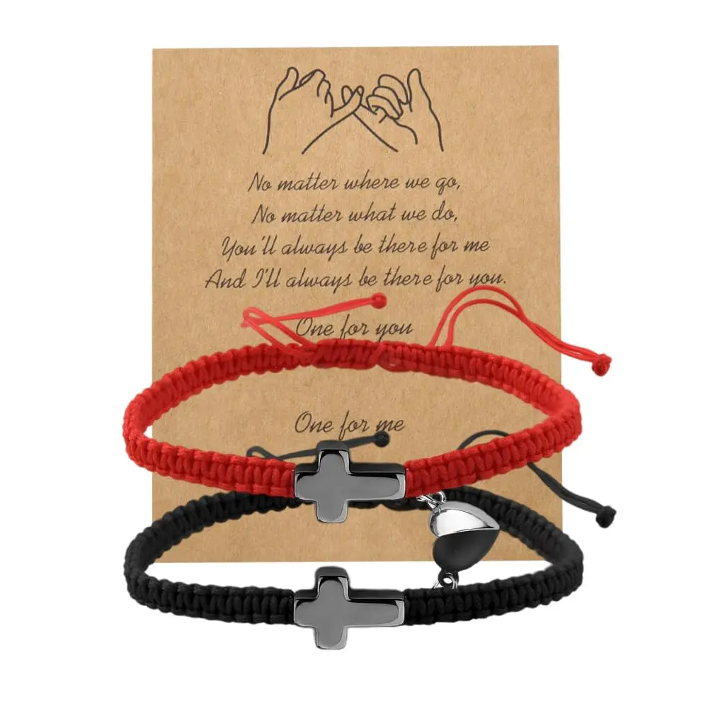 Braided Cross Bracelet for Men & Women, Handmade Adjustable Rope Band - Inspirational Faithful Accessory & Religious Gift for Sacred Events, Religious Wristband, Handcrafted Fiber, Matching Pairs, Simple Elegance