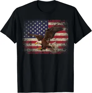 Bald Eagle 4th of July American Flag Country T-Shirt