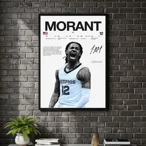 [ SPORT UNFRAMED - SALE UP TO 45% ] Ja Morant Hardline Series Basketball Sports Poster Street Style Wall Art