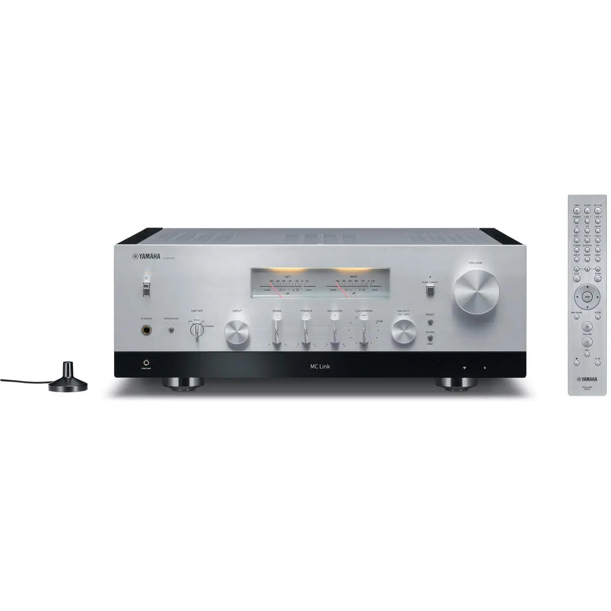 Yamaha R-N2000A Audio Network Receiver - Silver, with DAB/FM Tuner, Wi-Fi and NFC Connectivity, Wi-Fi/Nfc