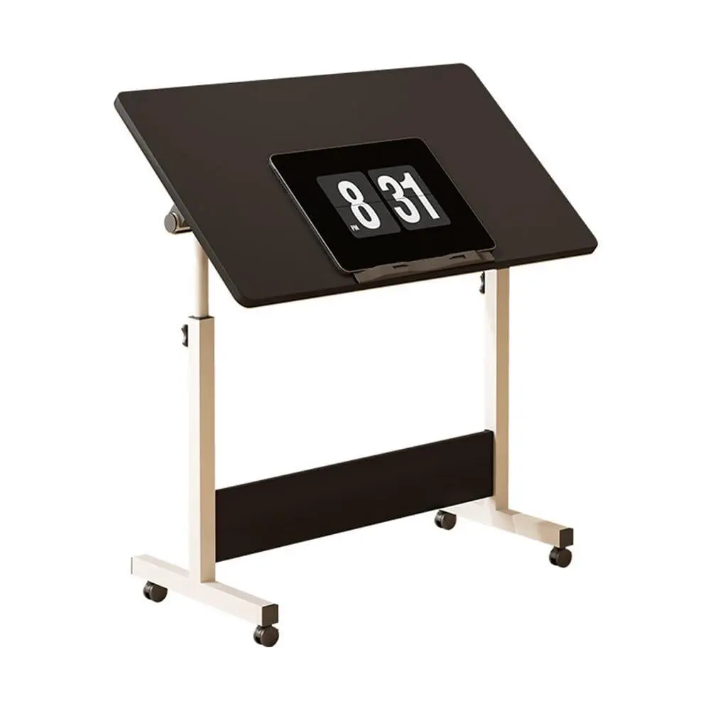 GARVEE Modern Standing Desk - Adjustable Height, Foldable, Easy-Assembly Rolling Computer Desk with Wheels, Ergonomic Rising Table for Home Office Use, Black