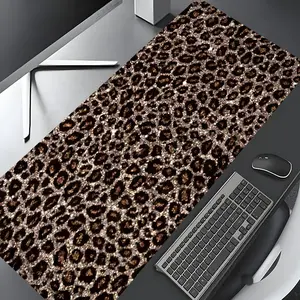 Leopard  Pattern Desk Mat, Rectangle Gaming Desk Mat, Non-Slip Mousepad, Office Desk Keyboard Mouse Mat for Home Office Game Room Desk