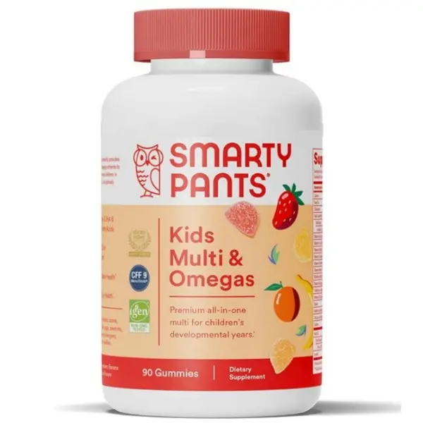 Original SmartyPants Kids Multi & Omegas Children's Multivitamin Dietary Supplement Non-GMO Made in USA 90 Gummies