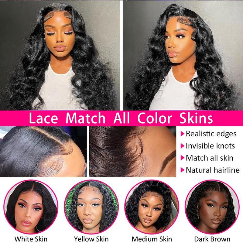 [30" = $114] 13x6 Lace Frontal Hair Wigs Human Hair 180% Density Brazilian Body Wave 13x4 Lace Front Wig For Women Wear and Go Glueless Wig Human Hair, 6x4 Pre-Plucked Pre-Cut HD Lace Ready to Wear Glueless Wigs, No Glue Lace Closure Wigs