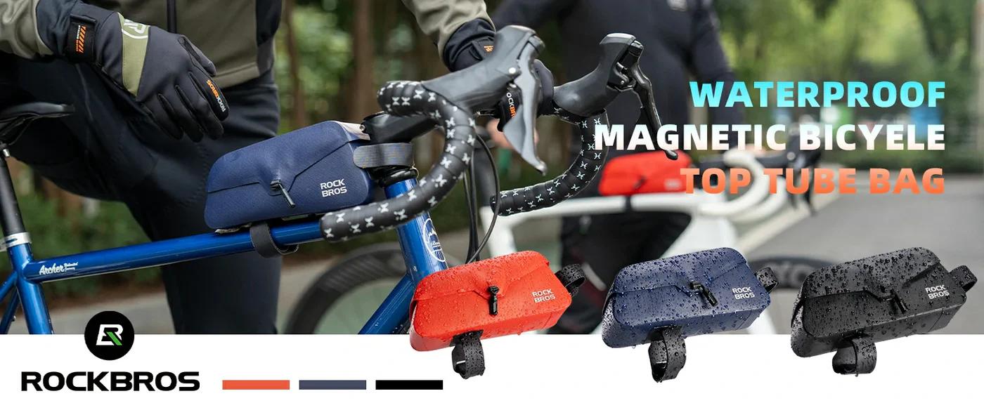 ROCKBROS Magnetic 100% Waterproof Bike Top Tube Frame Bag 0.6L/0.9L