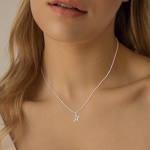 TEWIKY Initial Necklace For Women Girls Dainty Letter Pendant Necklace Trendy Waterproof Simple Cute Necklaces Custom Personalized Monogram Choker For Girls Gift Modern Versatile Accessories For Valentineday