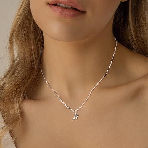 TEWIKY Initial Necklace For Women Girls Dainty Letter Pendant Necklace Trendy Waterproof Simple Cute Necklaces Custom Personalized Monogram Choker For Girls Gift Modern Versatile Accessories For Valentineday