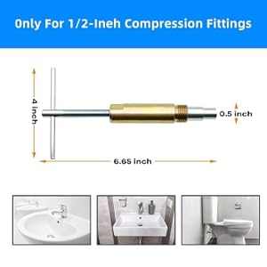Compression Sleeve Puller Tool Remove Nut & Ferrule Of Pipe 03943, Sleeve Remover For 1/2” Compression Fittings Only, Corroded & Frozen Supply Stops, Plumbing Tools Compression Ring Removal Tool