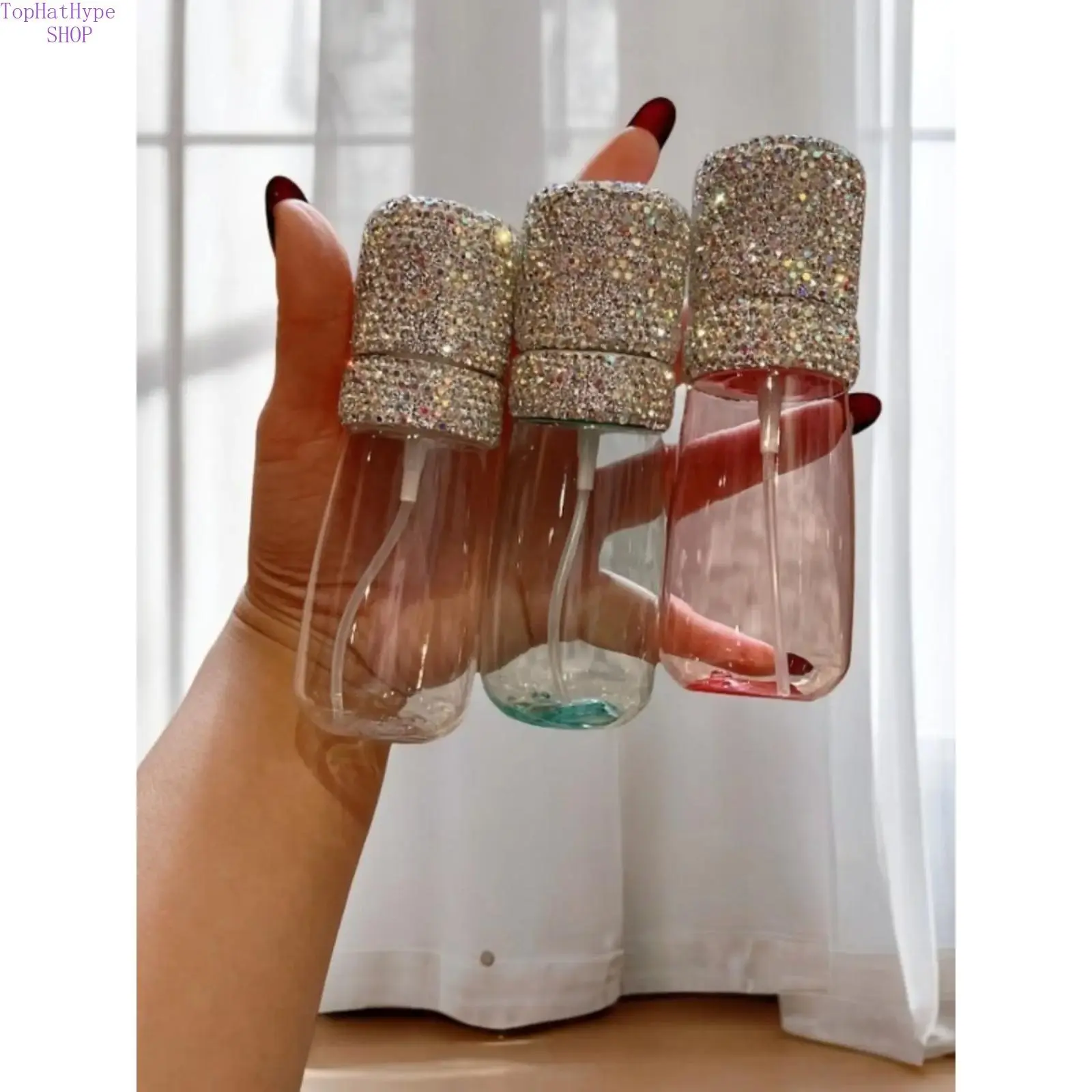 Luxury Diamond-Studded Perfume Atomizer, Refillable and Portable Fine Mist Spray Bottle for Travel, Fashion Accessory Gift for Women