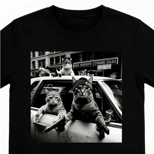 Funny Cat Gang Vinage Tee Cat Shirt, Funny Graphic Tee, meme shirts, Graphic Tee Gift For Men Women, Menswear