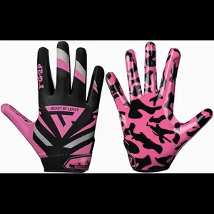 Youth Football Gloves, Sticky Wide Receiver Gloves for Kids & Adults, Flag Football Gloves with Enhanced Silicone Grip for Men Women, Breathable Football Gloves