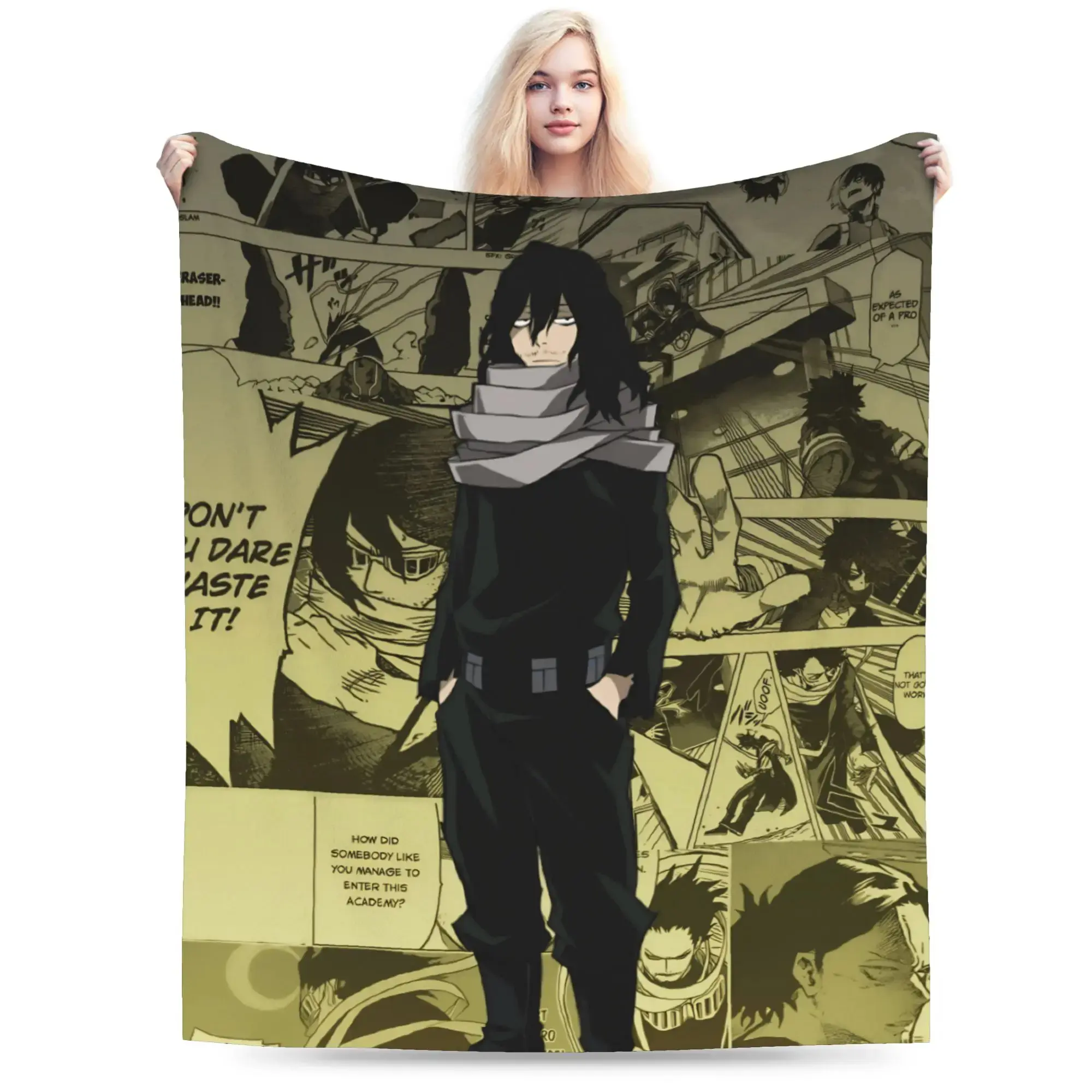 Aizawa Shota Collage Blankets Quality Soft Bedding Throws Winter Travel Office Outdoor Funny Bedspread, Sweet Home Decor