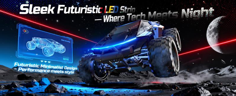 DEERC 1/18 Fast Drift & Racing RC Car, 40KM/H Remote Control Truck with Futuristic Body Shell, Extra Drift Wheels, 2.4GHz Waterproof Off-Road Vehicle with 2 Batteries