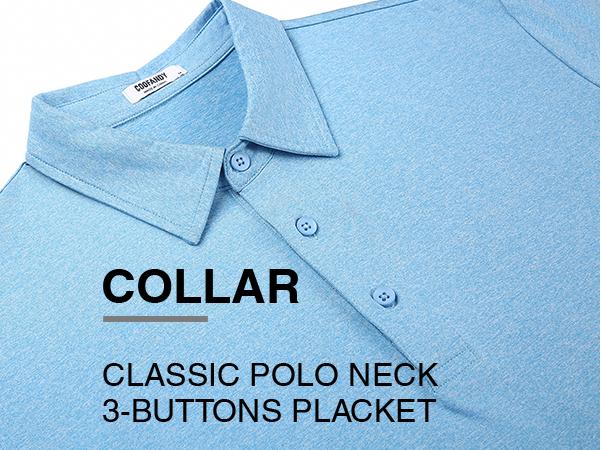 COOFANDY Men's Polo Shirt Golf Dry Fit Performance Short Sleeve Moisture Wicking Athletic Polo Collared Tennis T-Shirt