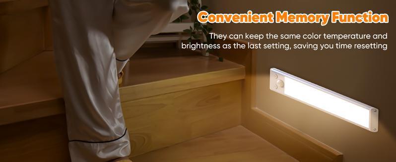 Under Cabinet Lights 2 Pack - Motion Sensor Night Light Indoor, 1500mAh USB Rechargeable Light, Simple Installation Dimmable Lights for Kitchen, Wardrobe, Pantry, Closet, Bathroom, Stairs, Hallway, Laundry Room, Tool Room, Fridge - Practical Home Decor Under Cabinet Lights 2 Pack - Motion Sensor Night Light Indoor, 1500mAh USB Rechargeable Light, Simple Installation Dimmable Lights for Kitchen, Wardrobe, Pantry, Closet, Bathroom, Stairs, Hallway, Laundry Room, Tool Room, Fridge - Practical Home Decor