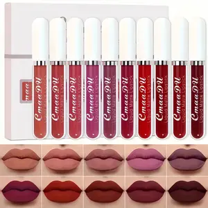 10Pcs Matte Lip Glaze Long Lasting Glossy Waterproof Lipstick Nonstick Easy To Apply Long Lasting Makeup Lipgloss For Beginners Beauty Cosmetic