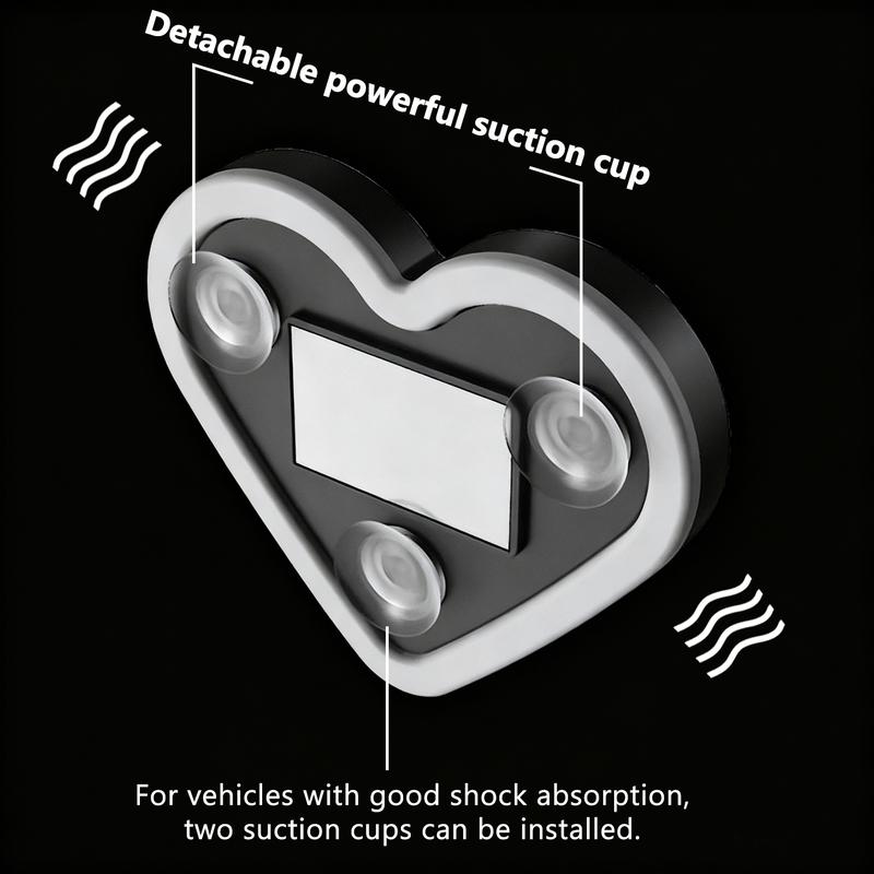DABATR Solar Powered LED Heart Shape C-Pillar Neon Light Eco-Friendly Wireless Car Interior Decor