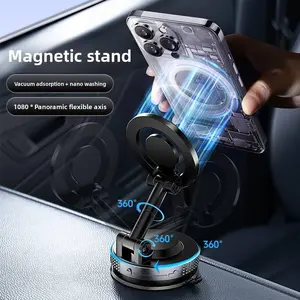 Vacuum magnetic phone stand, new type of magnetic phone stand, rotatable and foldable portable double-sided vacuum magnetic adsorption adjustable phone stand, washable base
