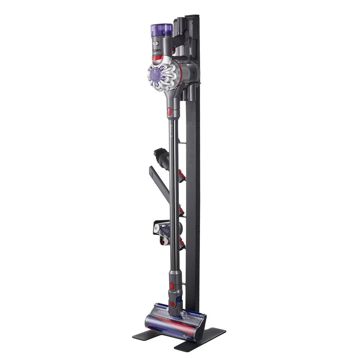 【Summerfinds】VEVOR Steel Vacuum Stand for Dyson Multi-Models, Stable Storage Bracket Holder with 6 Hooks, Room & Garage Organiser for Easy Fitting, Sturdy, Minimalist