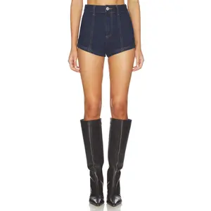 MORE TO COME Eleshia Denim Short in Blue Denim