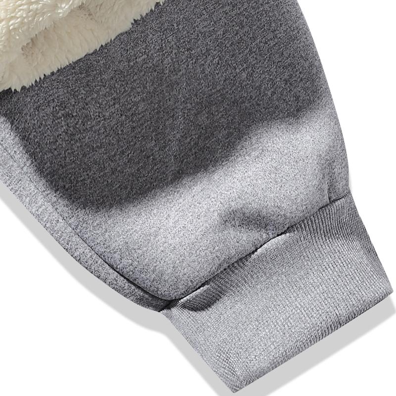 Men's warm fleece outdoor pants, windproof and durable, suitable for skiing and hiking, casual with pockets, stylish warm design Men's fleece outdoor pants - windproof, durable