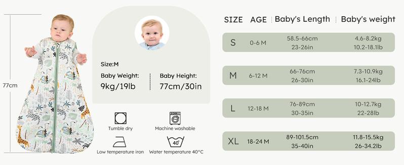 YOOFOSS Baby Sleep Sack Newborn 1.5/2.5 Tog Baby Wearable Blanket with 2-Way Zipper 100% Cotton Organic Fabric Winter Infant Sleeping Sack Warm Soft Comfy