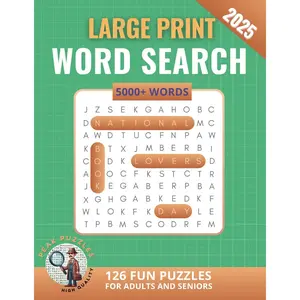 2025 Large Print Word Search 5000+ Words: 126 Fun Word Search Puzzles for Adults and Seniors Paperback – July 31, 2024