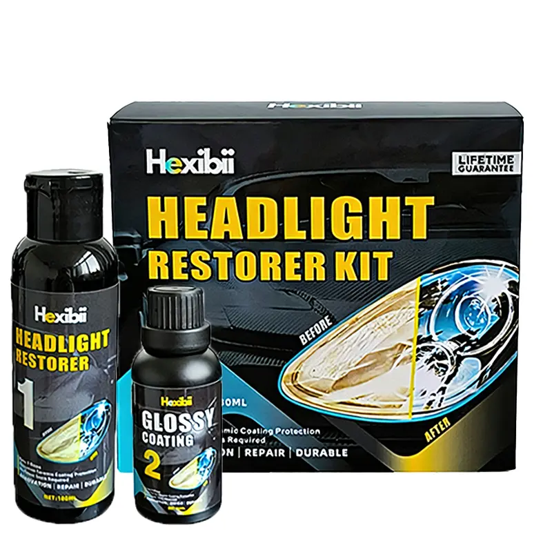 Hexibi Car Headlight Restorer Kit - Polishing Restoration Set, Scratch Oxidation & Yellowing Remover, Protective Coating, No Power Tools Needed, Brightness Booster, Summer Gift, Father's Day Gift,back to school,back to school haul